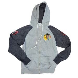 Chicago Sparkle Blackhawks Womens NFL Hockey Zip-up Hoodie size Large